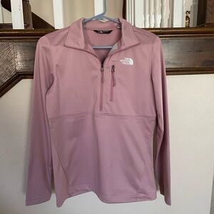 The North Face Womens Size Small Pink 1/4 Zip Collared Micro Fleece